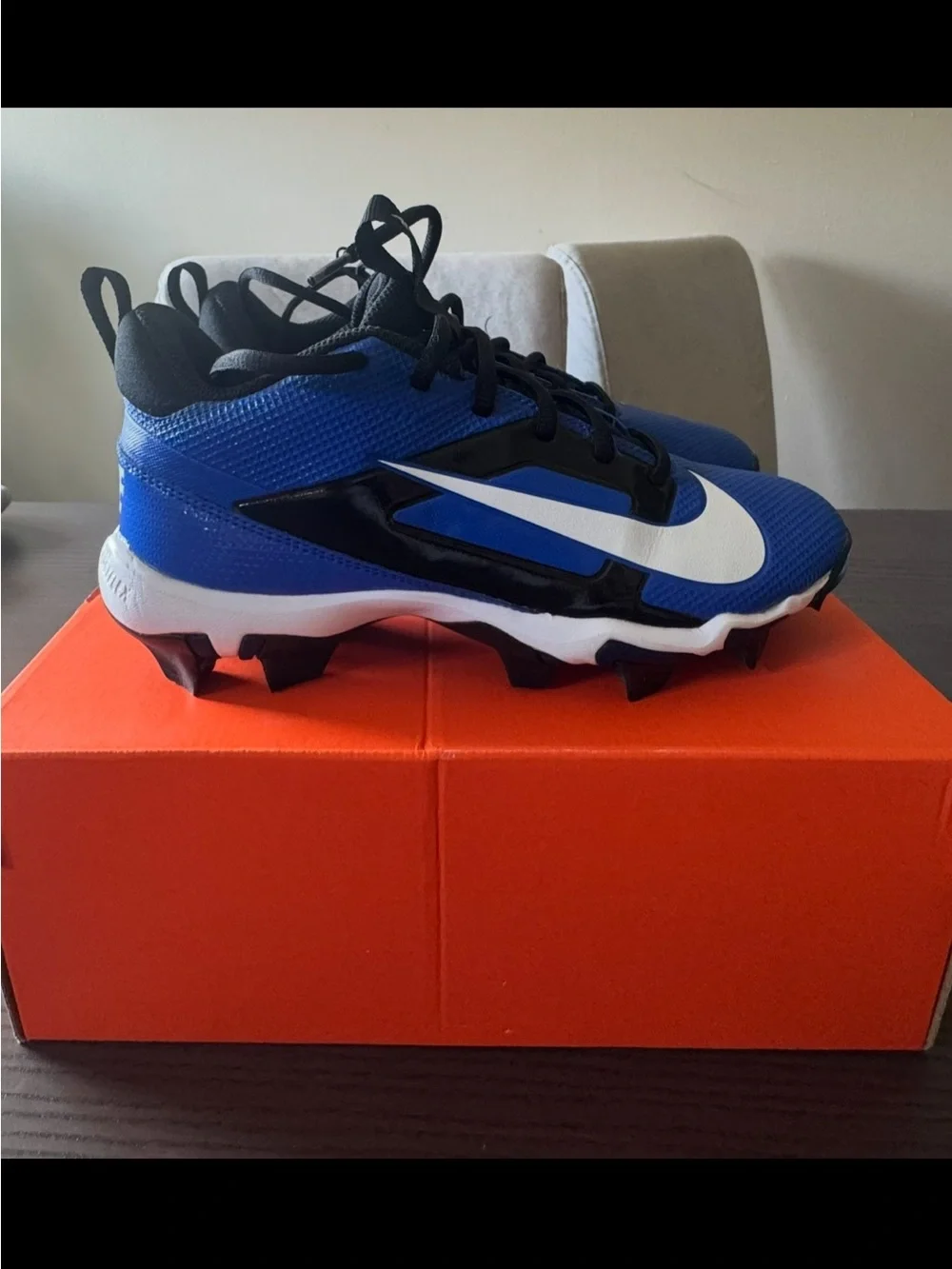 Nike Royal Blue, White and Black Football Cleats